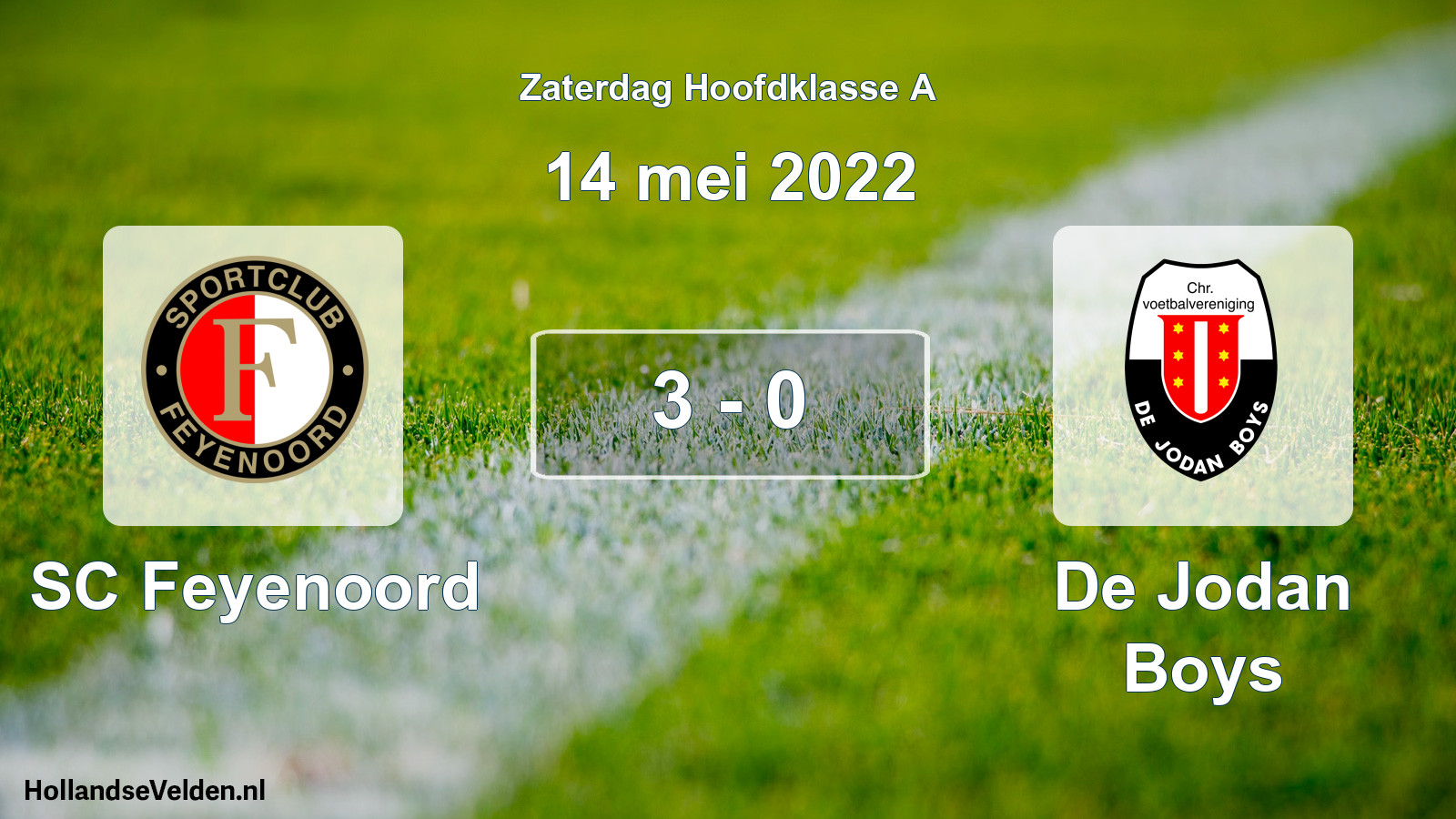 Total number of matches played: SC Feyenoord - De Jodan Boys 3 - 0 (14 May 2022)