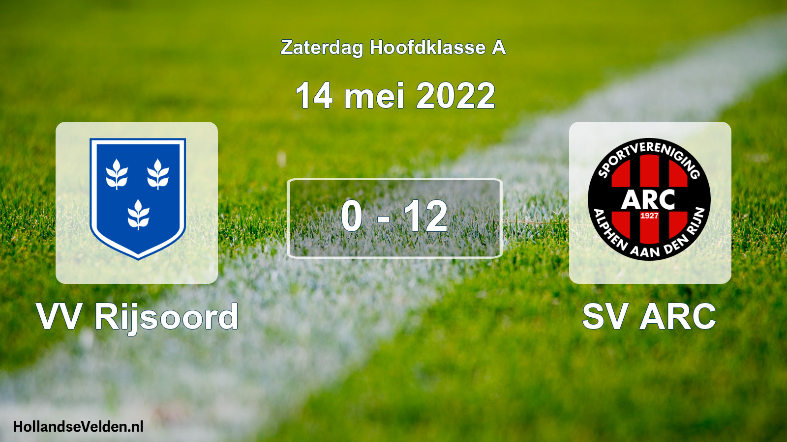 Total number of matches played: VV Rijsoord - SV ARC 0 - 12 (14 May 2022)