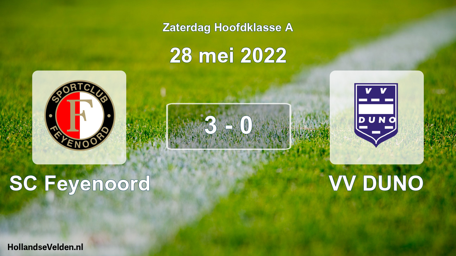 Total number of matches played: SC Feyenoord - VV DUNO 3 - 0 (28 May 2022)