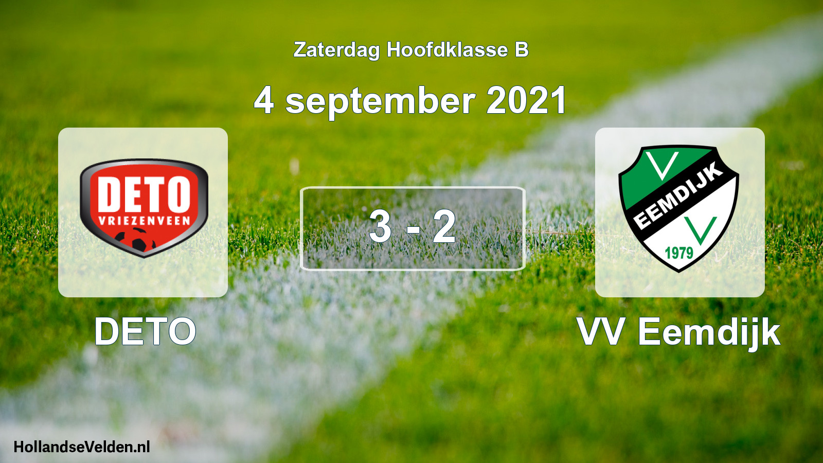 Total number of matches played: DETO - VV Eemdijk 3 - 2 (4 September 2021)