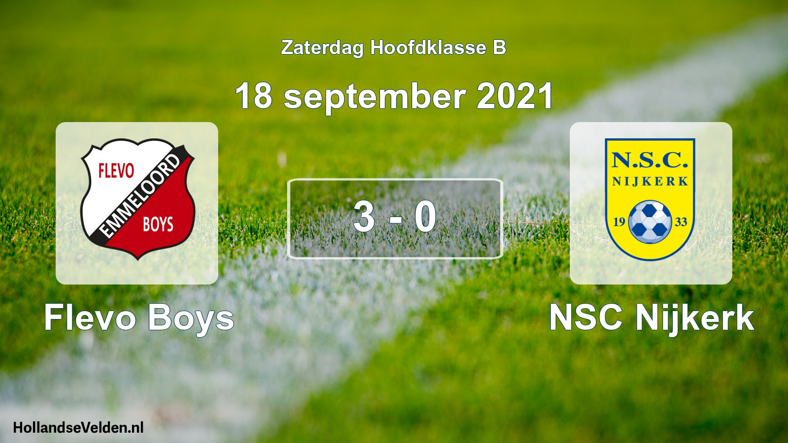 Total number of matches played: Flevo Boys - NSC Nijkerk 3 - 0 (18 September 2021)
