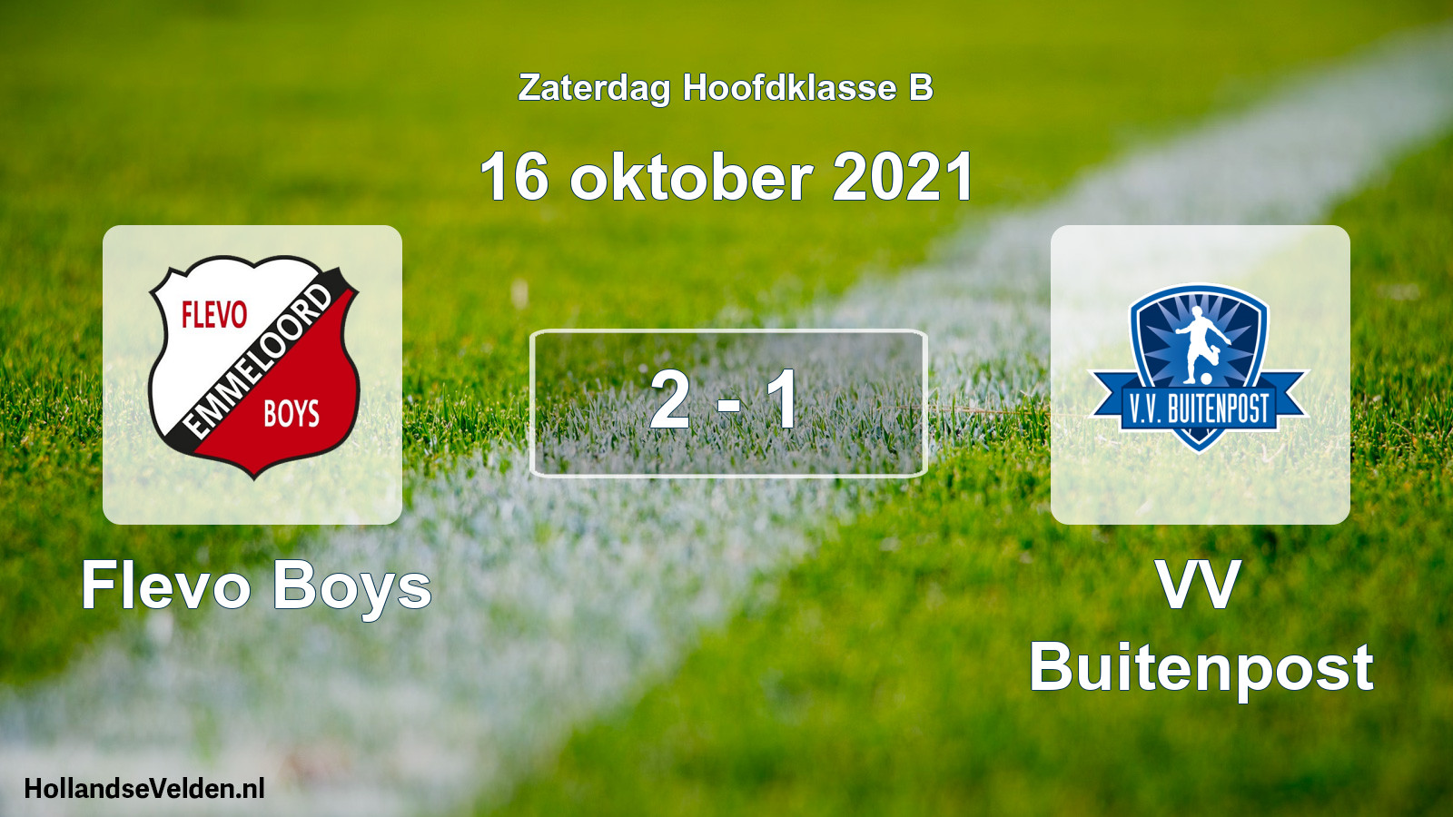 Total number of matches played: Flevo Boys - VV Buitenpost 2 - 1 (16 October 2021)