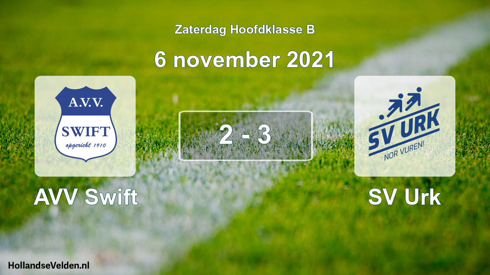 Total number of matches played: AVV Swift - SV Urk 2 - 3 (6 November 2021)