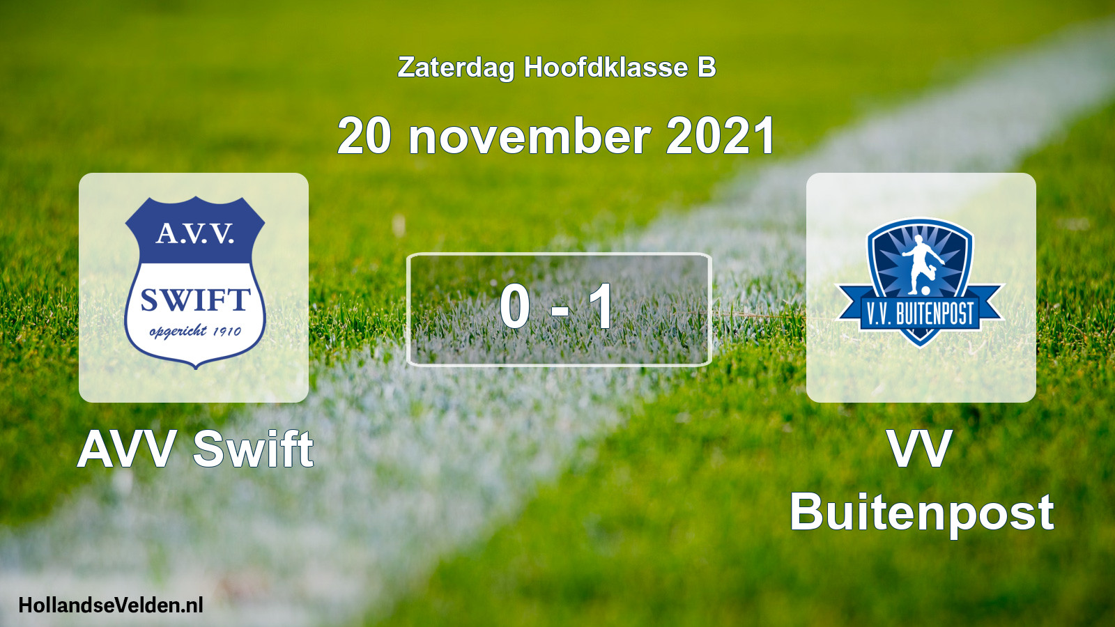 Total number of matches played: AVV Swift - VV Buitenpost 0 - 1 (20 November 2021)