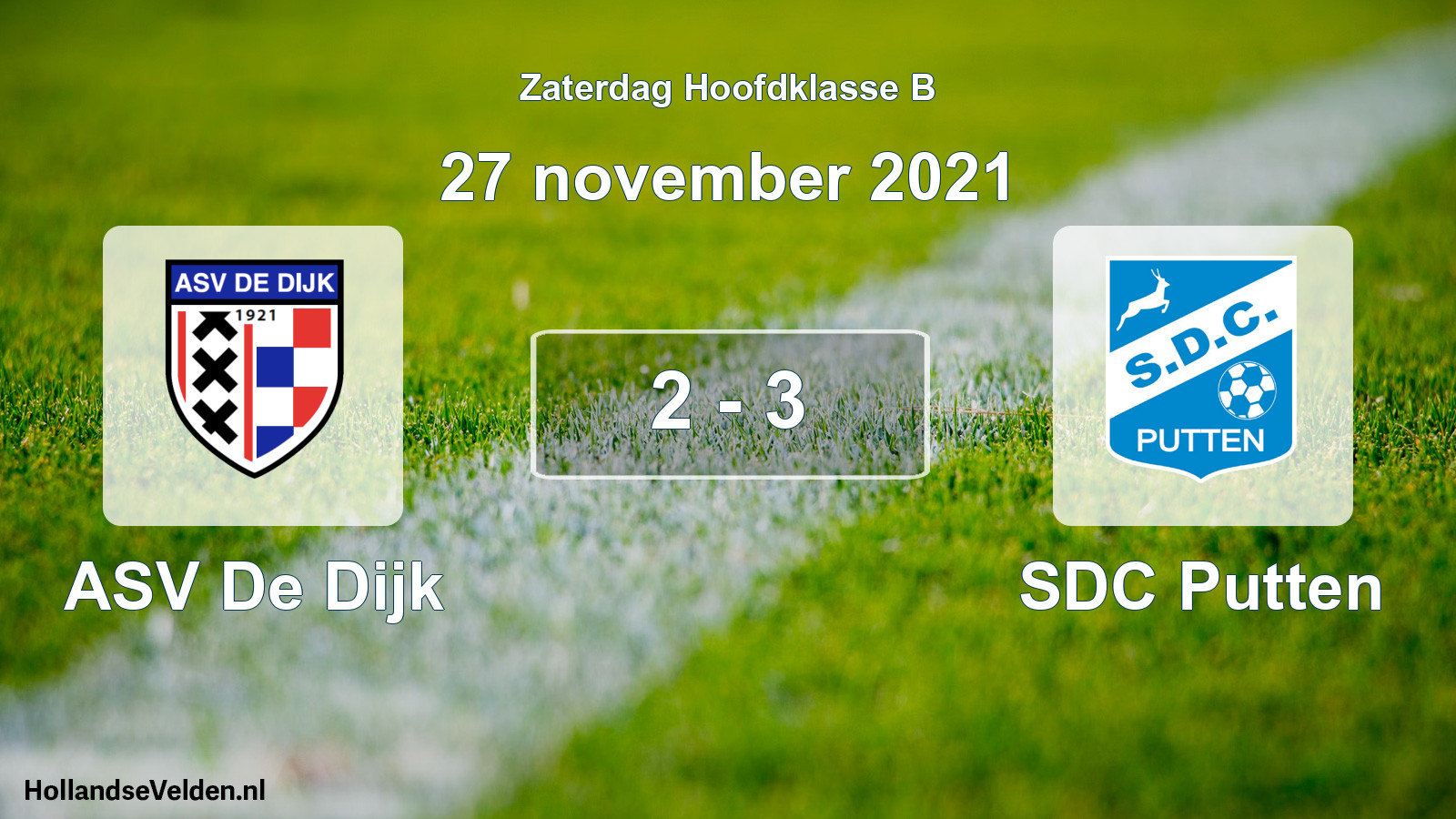 Total number of matches played: ASV De Dijk - SDC Putten 2 - 3 (27 November 2021)