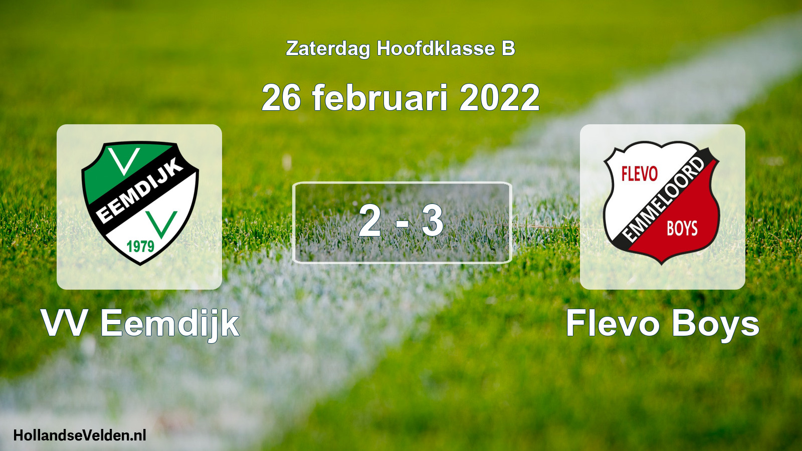 Total number of matches played: VV Eemdijk - Flevo Boys 2 - 3 (26 February 2022)