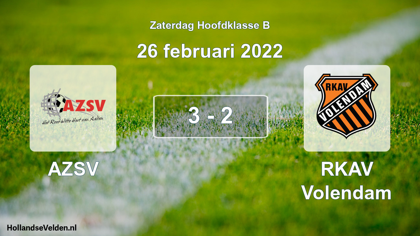 Total number of matches played: AZSV - RKAV Volendam 3 - 2 (26 February 2022)