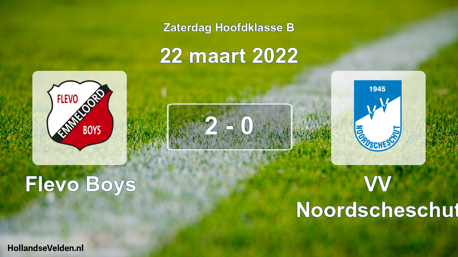 Total number of matches played: Flevo Boys - VV Noordscheschut 2 - 0 (22 March 2022)
