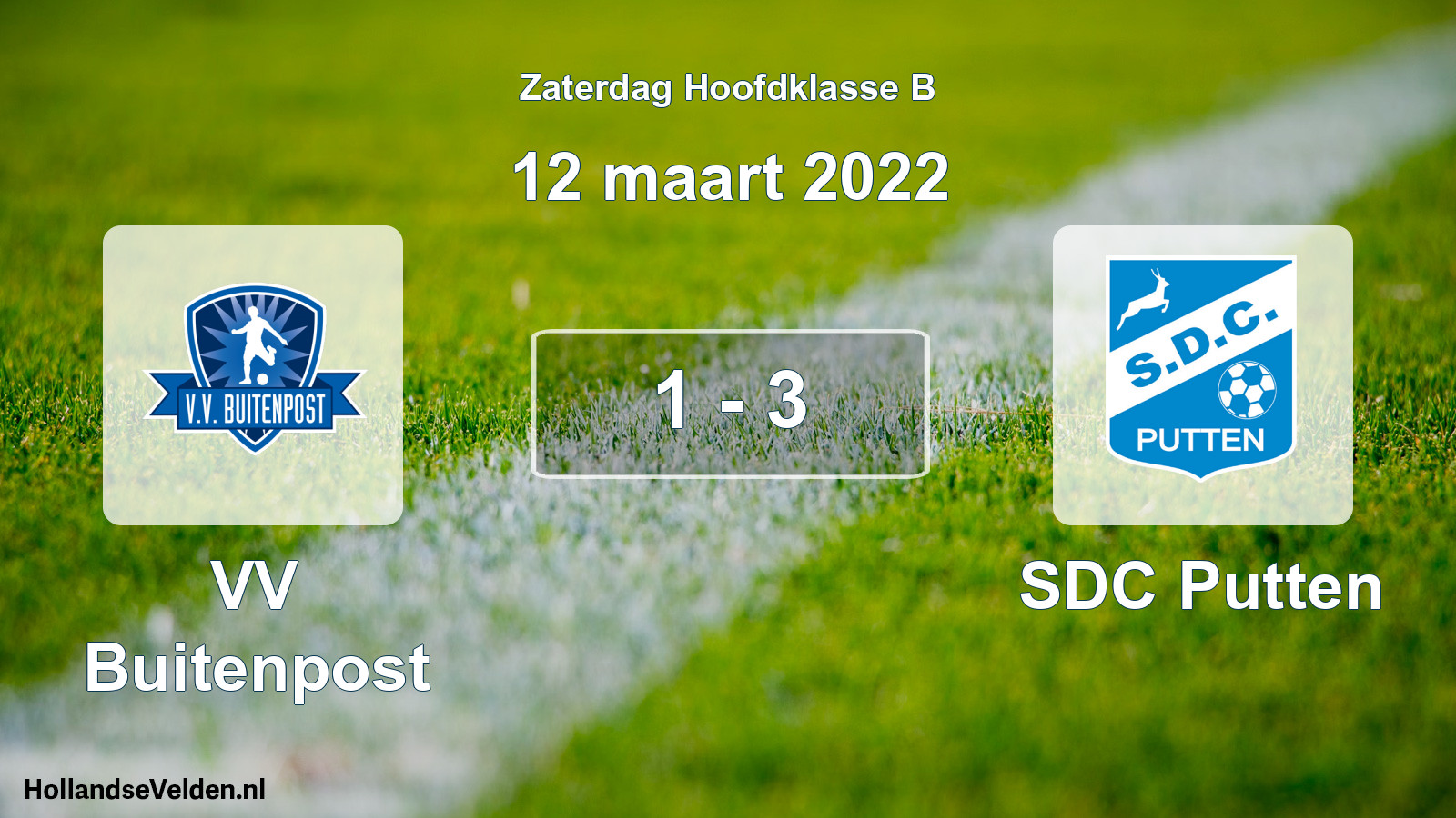 Total number of matches played: VV Buitenpost - SDC Putten 1 - 3 (12 March 2022)