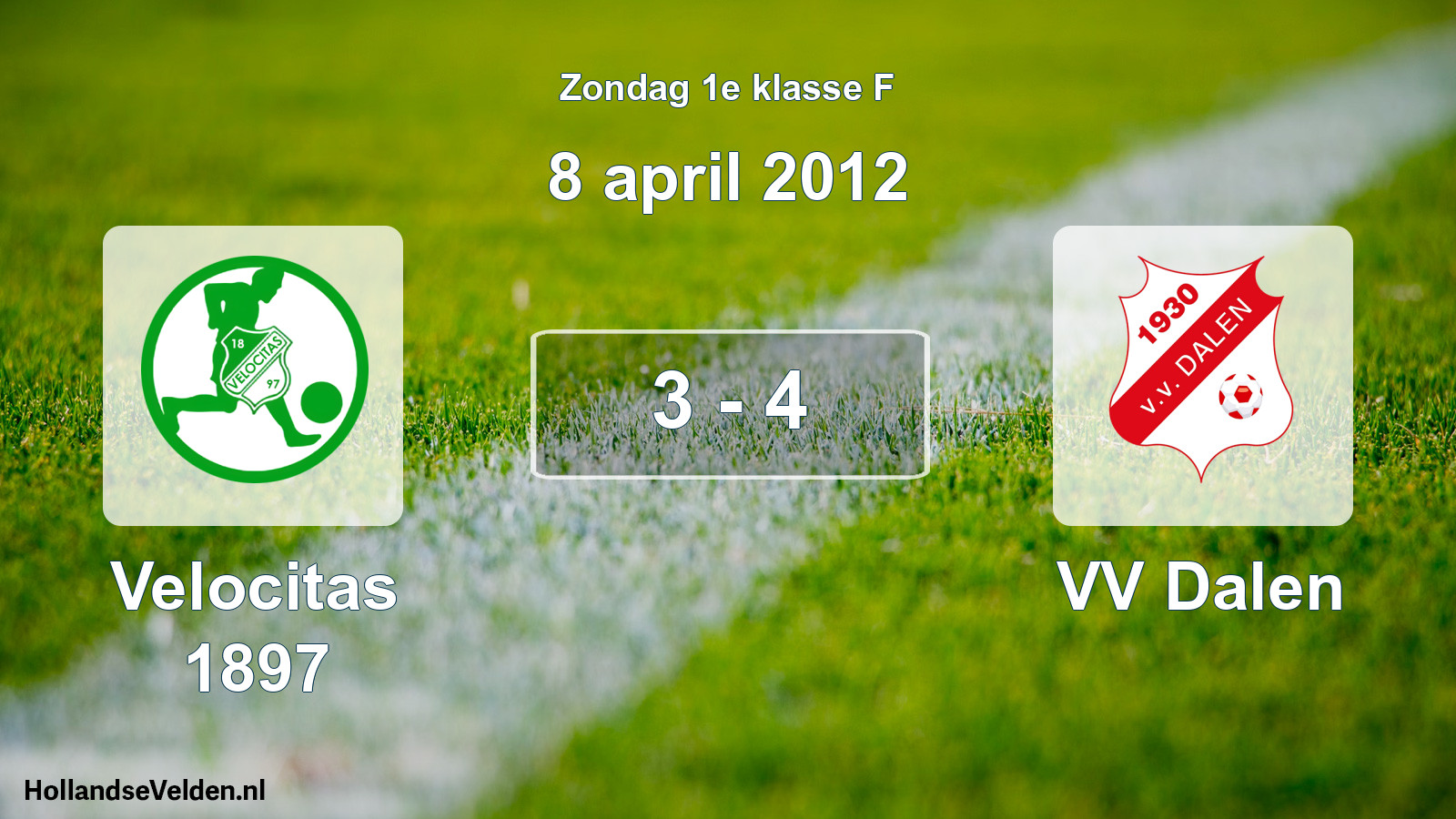 Total number of matches played: Velocitas 1897 - VV Dalen 3 - 4 (8 April 2012)