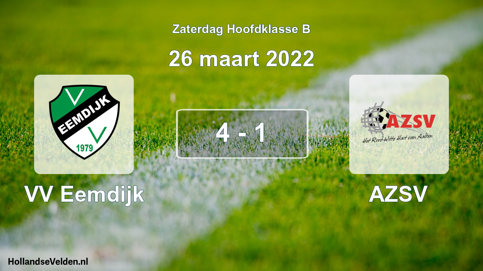 Total number of matches played: VV Eemdijk - AZSV 4 - 1 (26 March 2022)