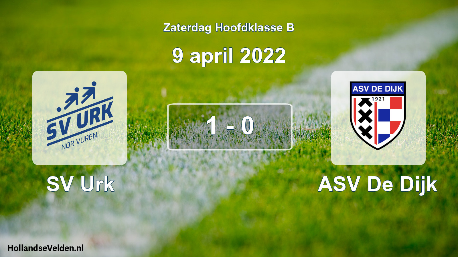 Total number of matches played: SV Urk - ASV De Dijk 1 - 0 (9 April 2022)