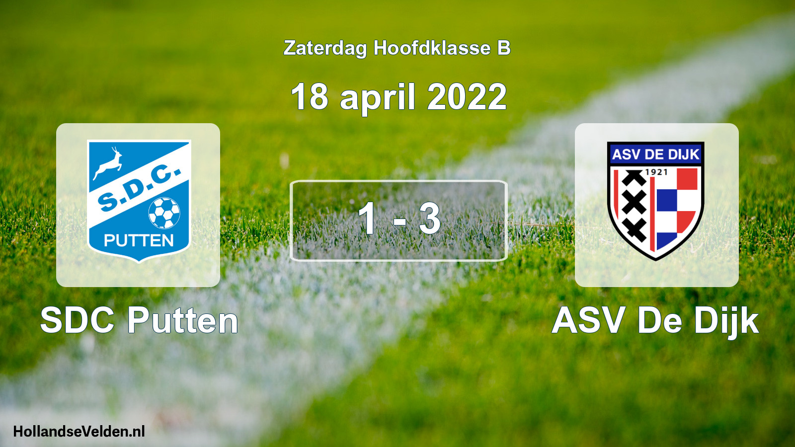 Total number of matches played: SDC Putten - ASV De Dijk 1 - 3 (18 April 2022)