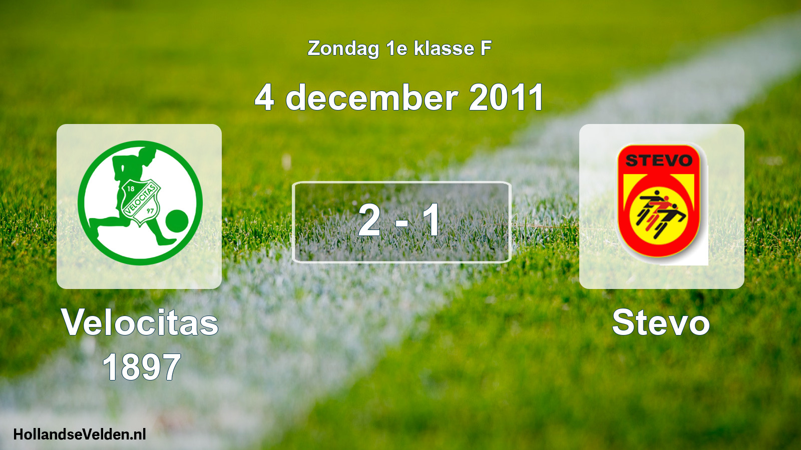 Total number of matches played: Velocitas 1897 - Stevo 2 - 1 (4 December 2011)