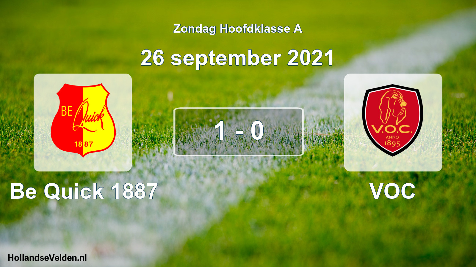 Total number of matches played: Be Quick 1887 - VOC 1 - 0 (26 September 2021)