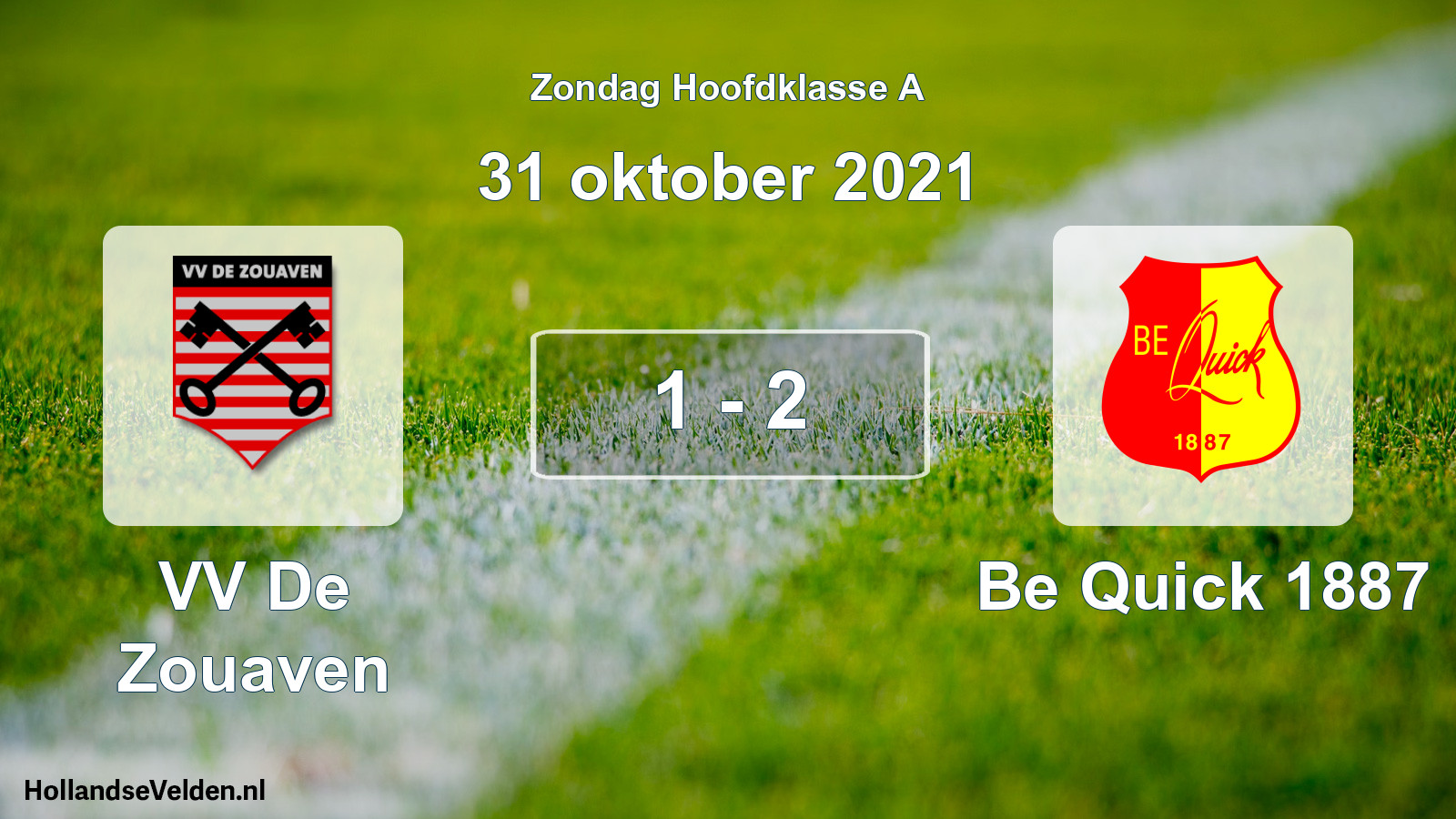 Total number of matches played: VV De Zouaven - Be Quick 1887 1 - 2 (31 October 2021)