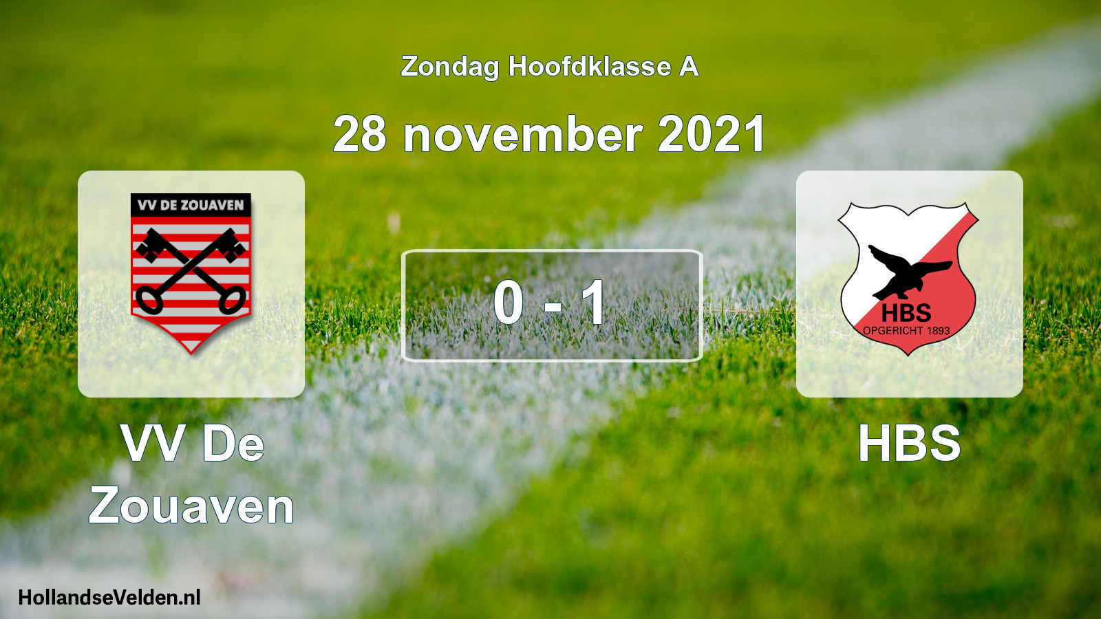 Total number of matches played: VV De Zouaven - HBS 0 - 1 (28 November 2021)
