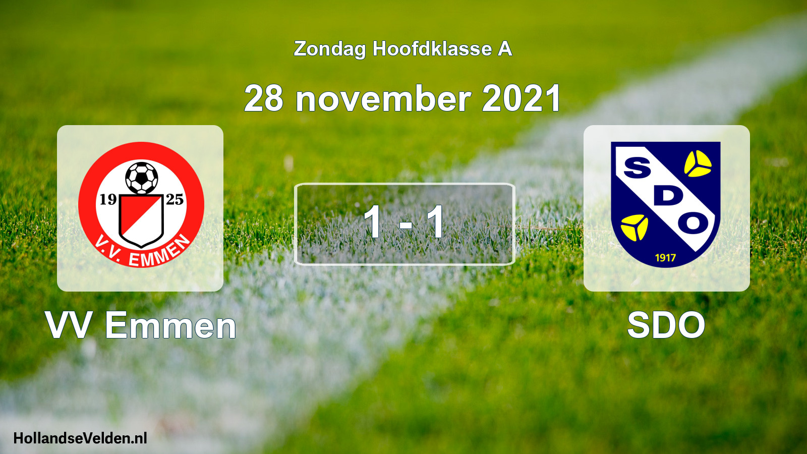 Total number of matches played: VV Emmen - SDO 1 - 1 (28 November 2021)