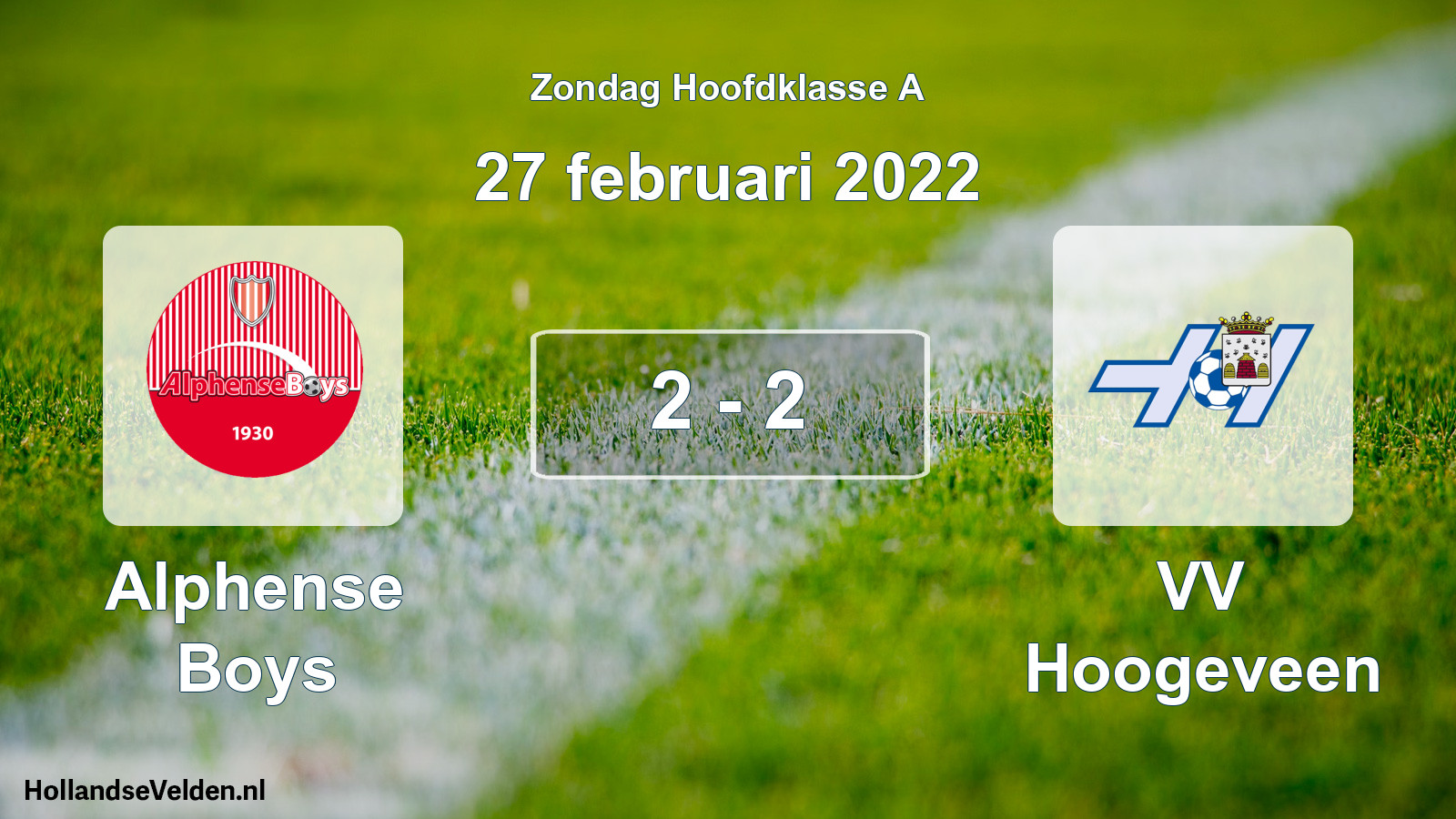 Total number of matches played: Alphense Boys - VV Hoogeveen 2 - 2 (27 February 2022)