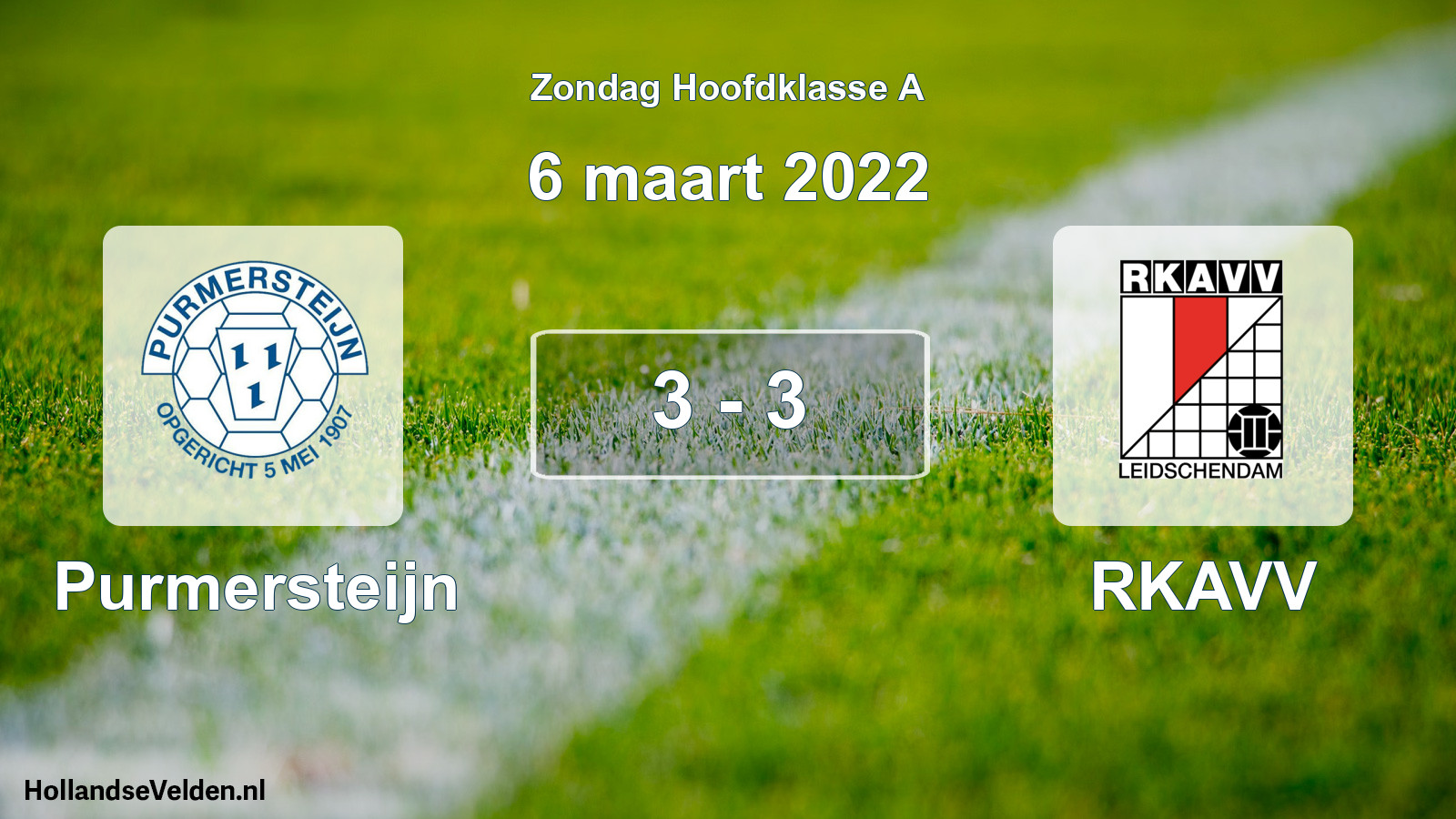 Total number of matches played: Purmersteijn - RKAVV 3 - 3 (6 March 2022)