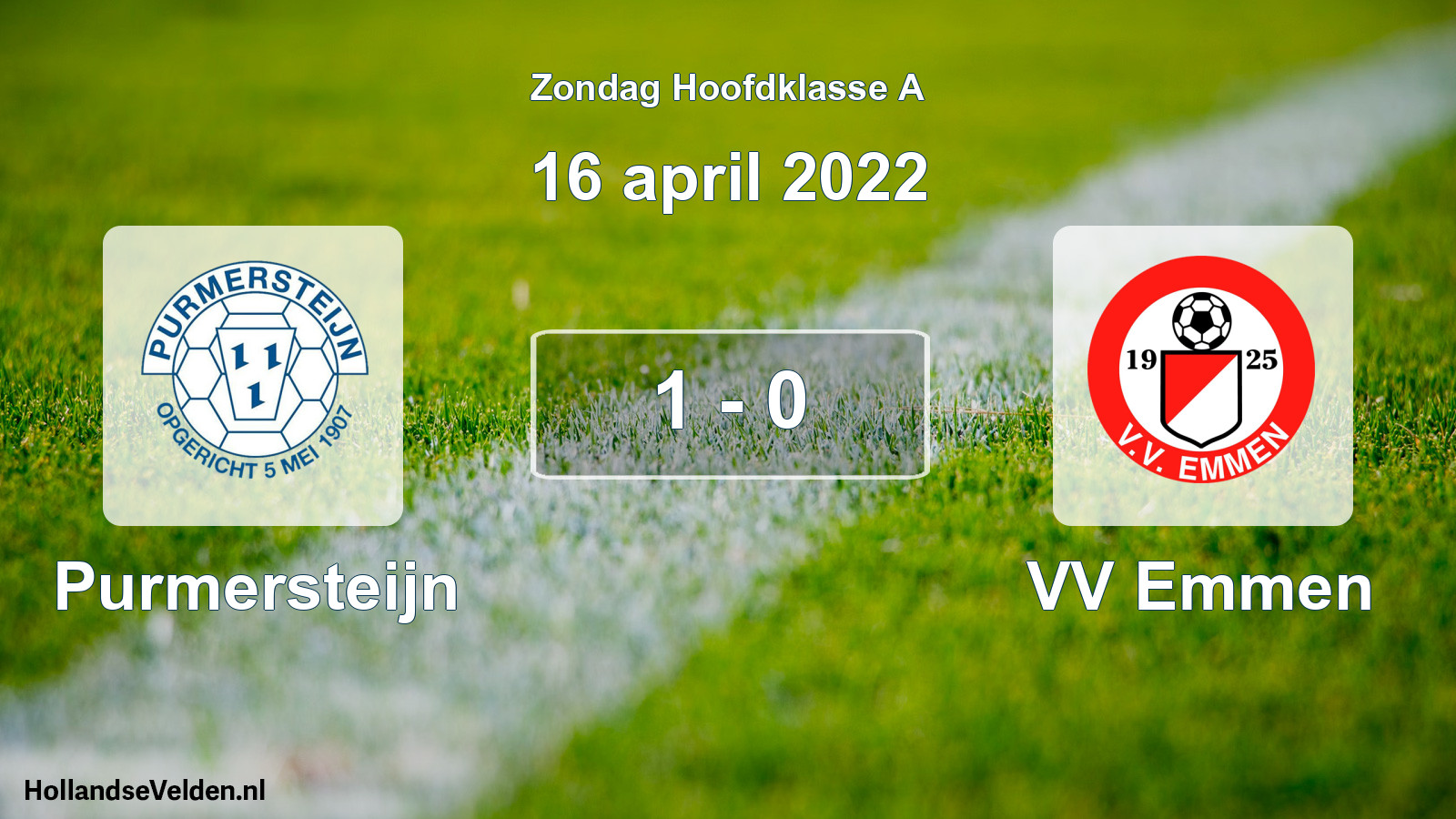 Total number of matches played: Purmersteijn - VV Emmen 1 - 0 (16 April 2022)