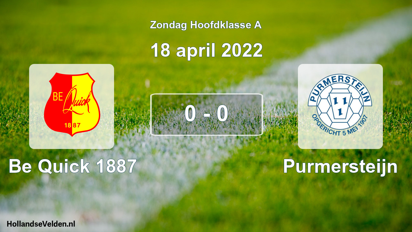 Total number of matches played: Be Quick 1887 - Purmersteijn 0 - 0 (18 April 2022)