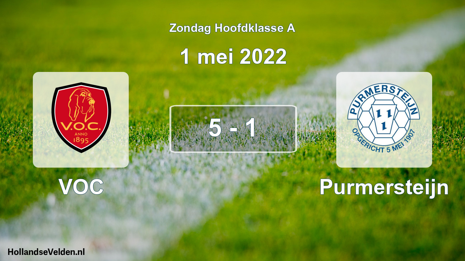 Total number of matches played: VOC - Purmersteijn 5 - 1 (1 May 2022)