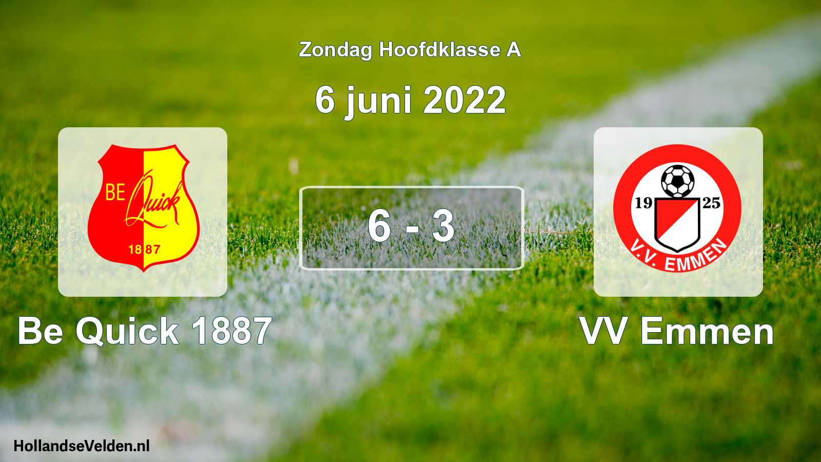 Total number of matches played: Be Quick 1887 - VV Emmen 6 - 3 (6 June 2022)