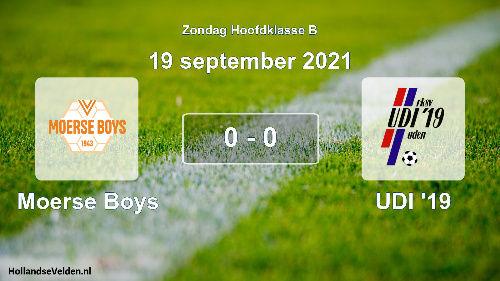 Total number of matches played: Moerse Boys - UDI '19 0 - 0 (19 September 2021)