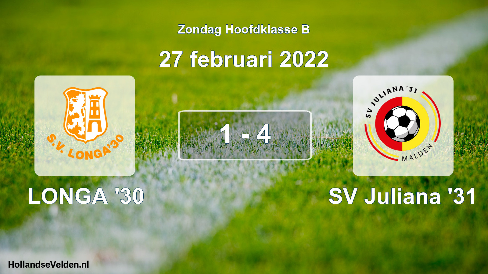Total number of matches played: LONGA '30 - SV Juliana '31 1 - 4 (27 February 2022)