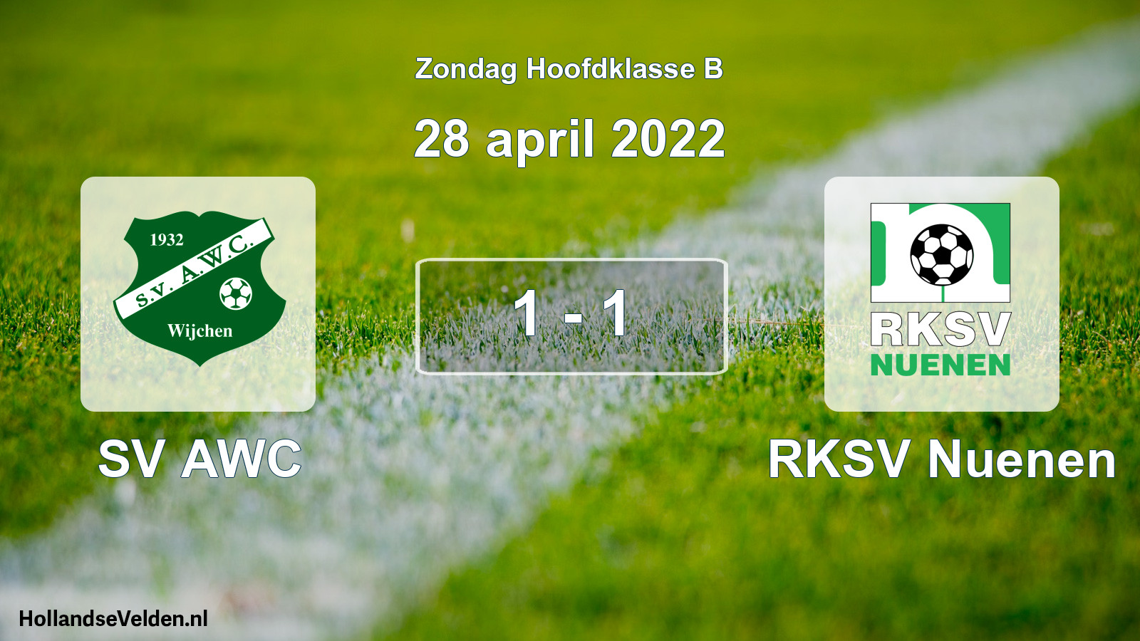 Total number of matches played: SV AWC - RKSV Nuenen 1 - 1 (28 April 2022)