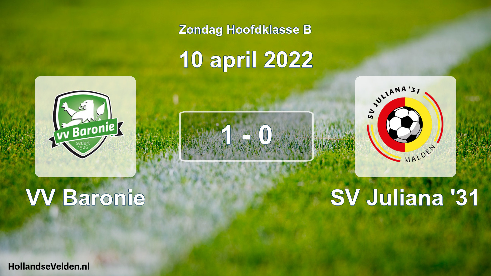 Total number of matches played: VV Baronie - SV Juliana '31 1 - 0 (10 April 2022)
