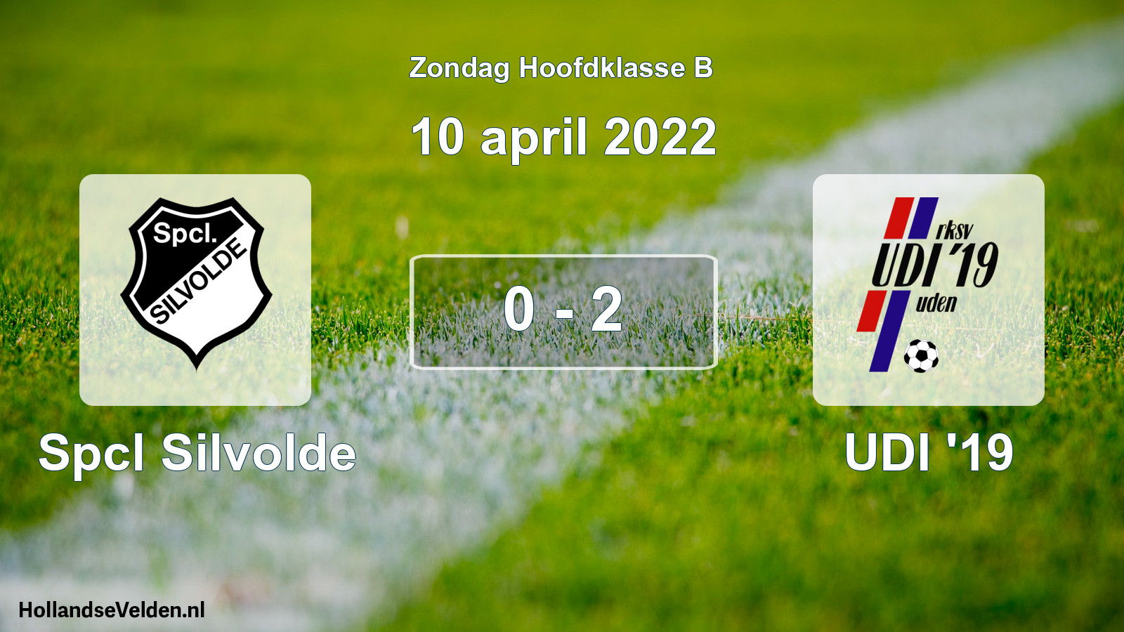 Total number of matches played: Spcl Silvolde - UDI '19 0 - 2 (10 April 2022)