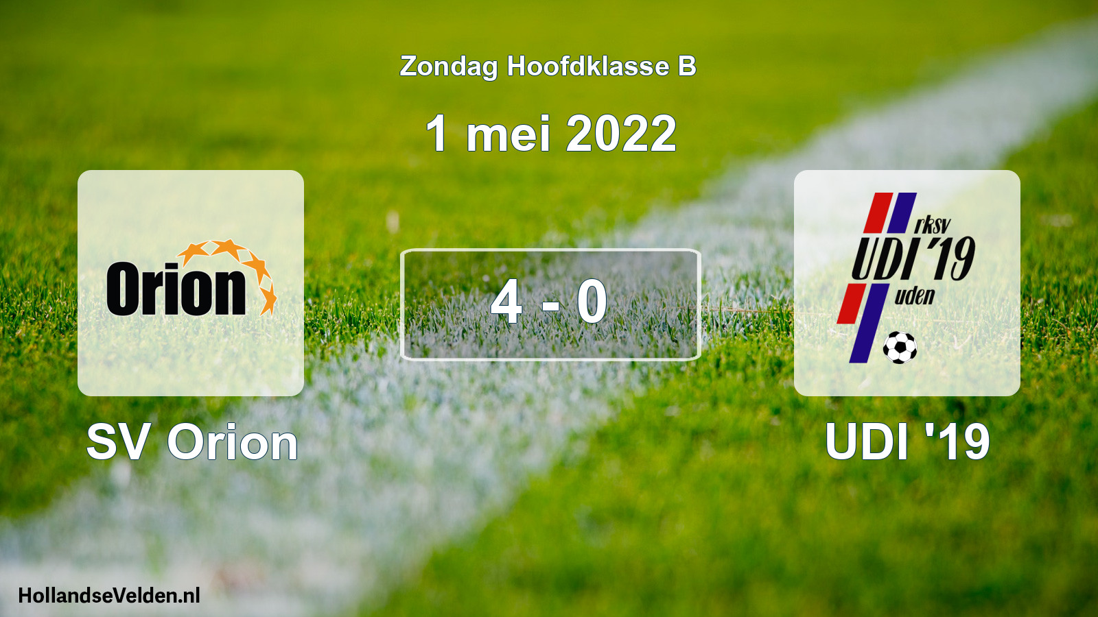 Total number of matches played: SV Orion - UDI '19 4 - 0 (1 May 2022)