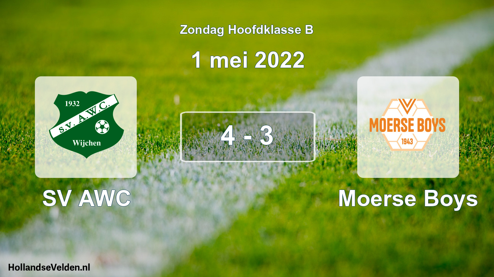 Total number of matches played: SV AWC - Moerse Boys 4 - 3 (1 May 2022)