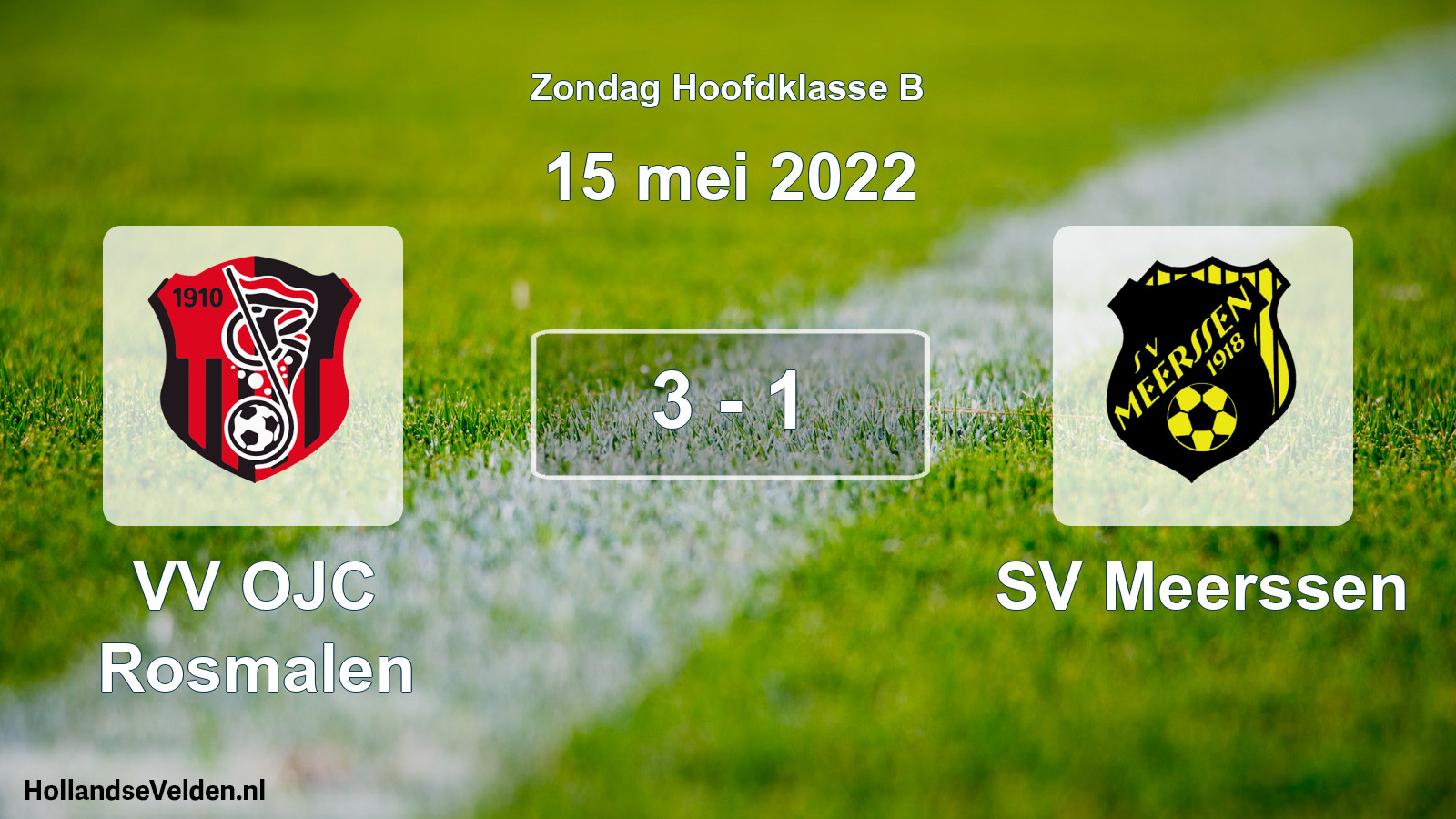 Total number of matches played: VV OJC Rosmalen - SV Meerssen 3 - 1 (15 May 2022)
