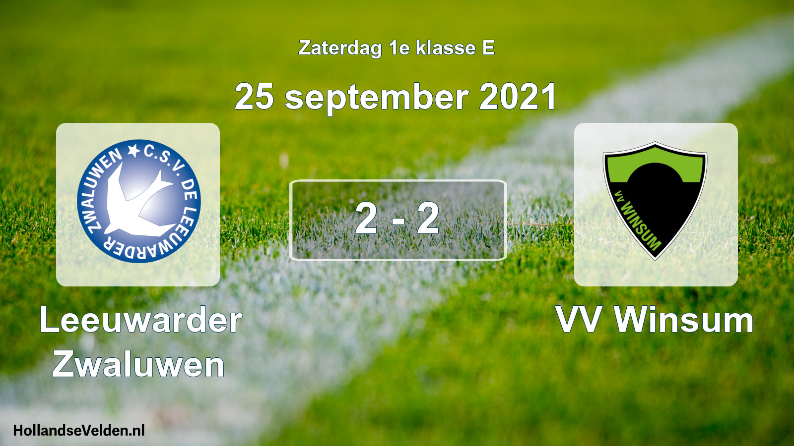 Total number of matches played: Leeuwarder Zwaluwen - VV Winsum 2 - 2 (25 September 2021)