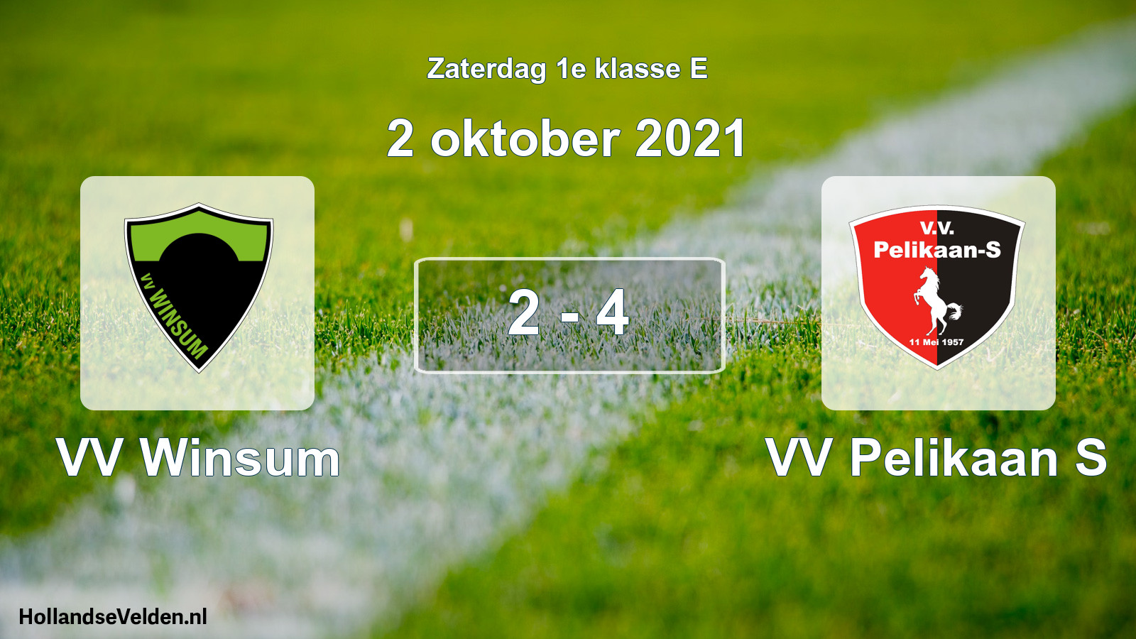 Total number of matches played: VV Winsum - VV Pelikaan S 2 - 4 (2 October 2021)