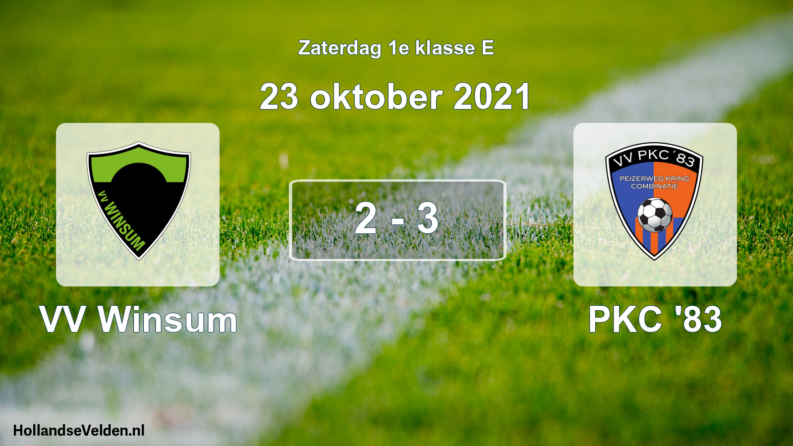 Total number of matches played: VV Winsum - PKC '83 2 - 3 (23 October 2021)