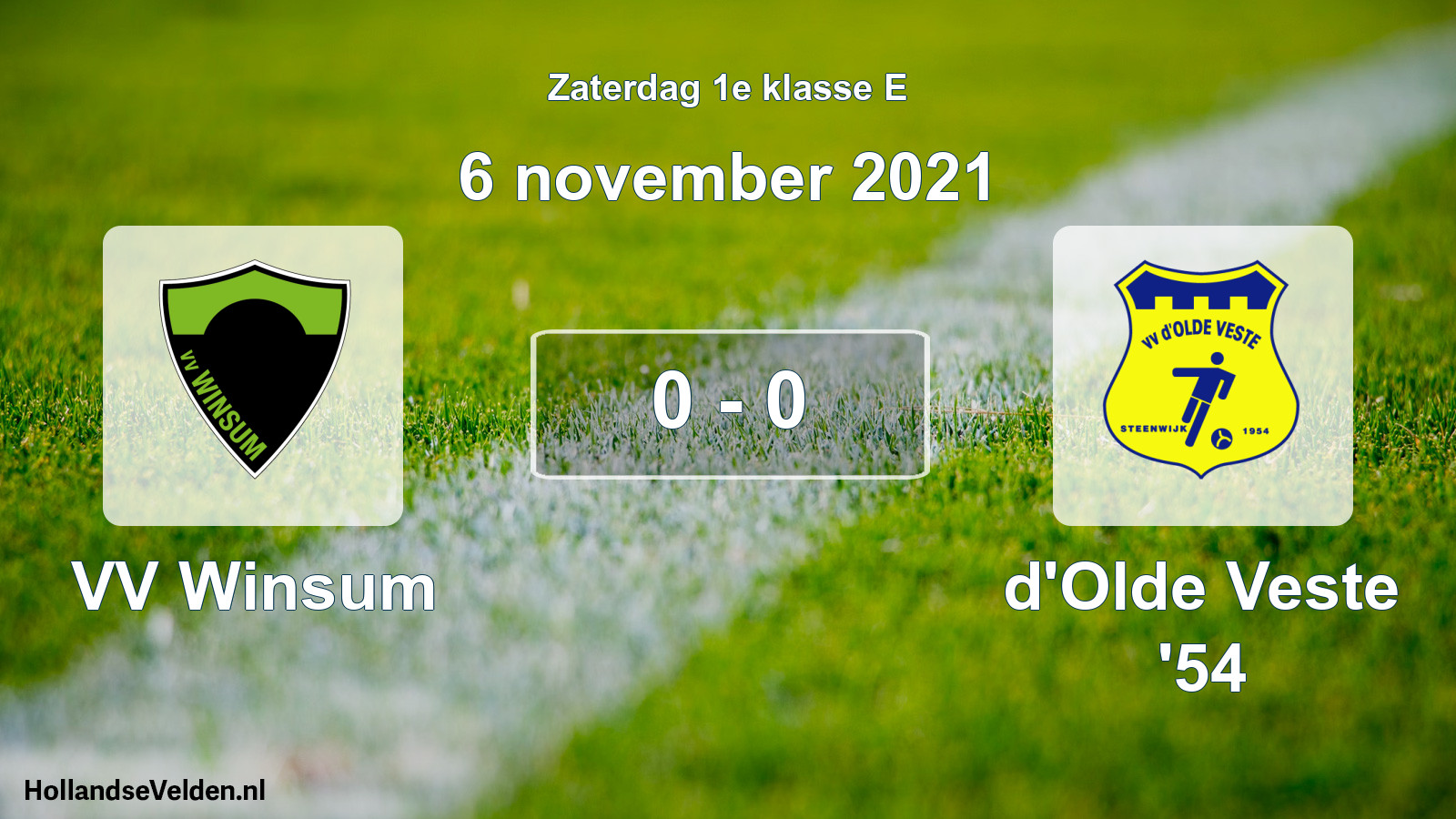 Total number of matches played: VV Winsum - d'Olde Veste '54 0 - 0 (6 November 2021)