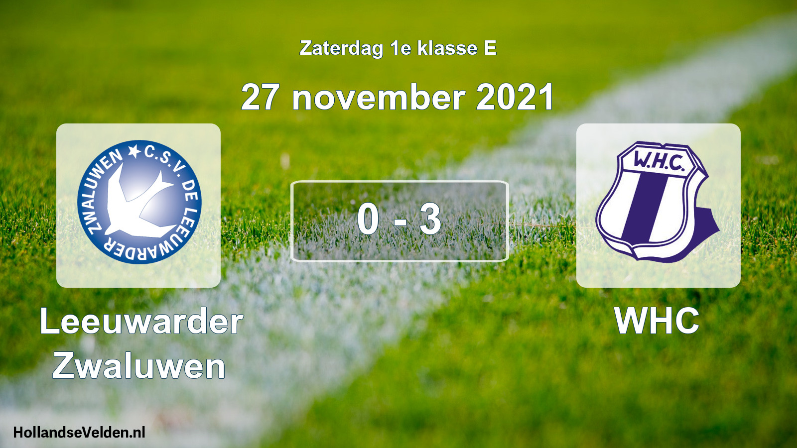 Total number of matches played: Leeuwarder Zwaluwen - WHC 0 - 3 (27 November 2021)
