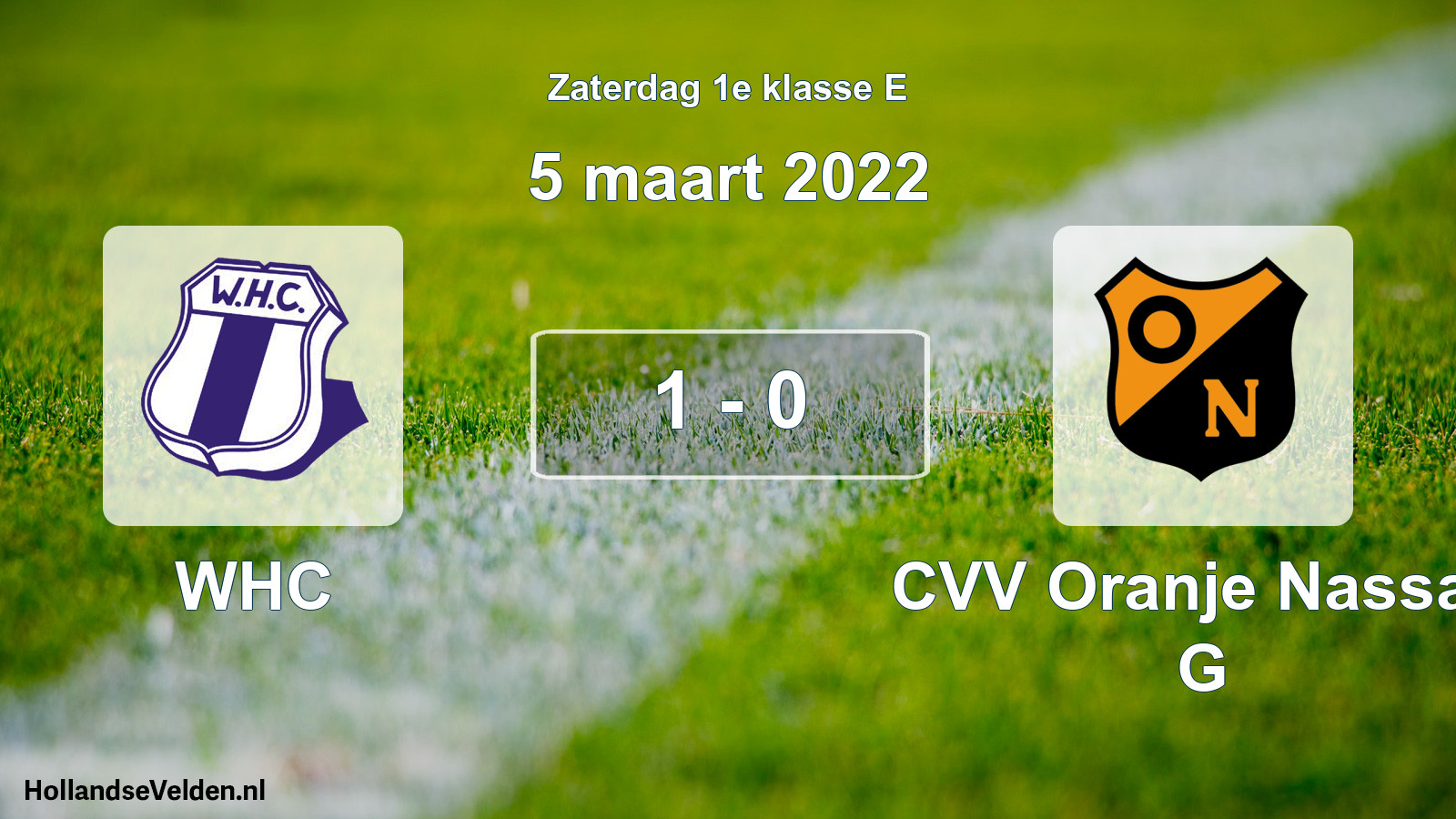 Total number of matches played: WHC - CVV Oranje Nassau G 1 - 0 (5 March 2022)