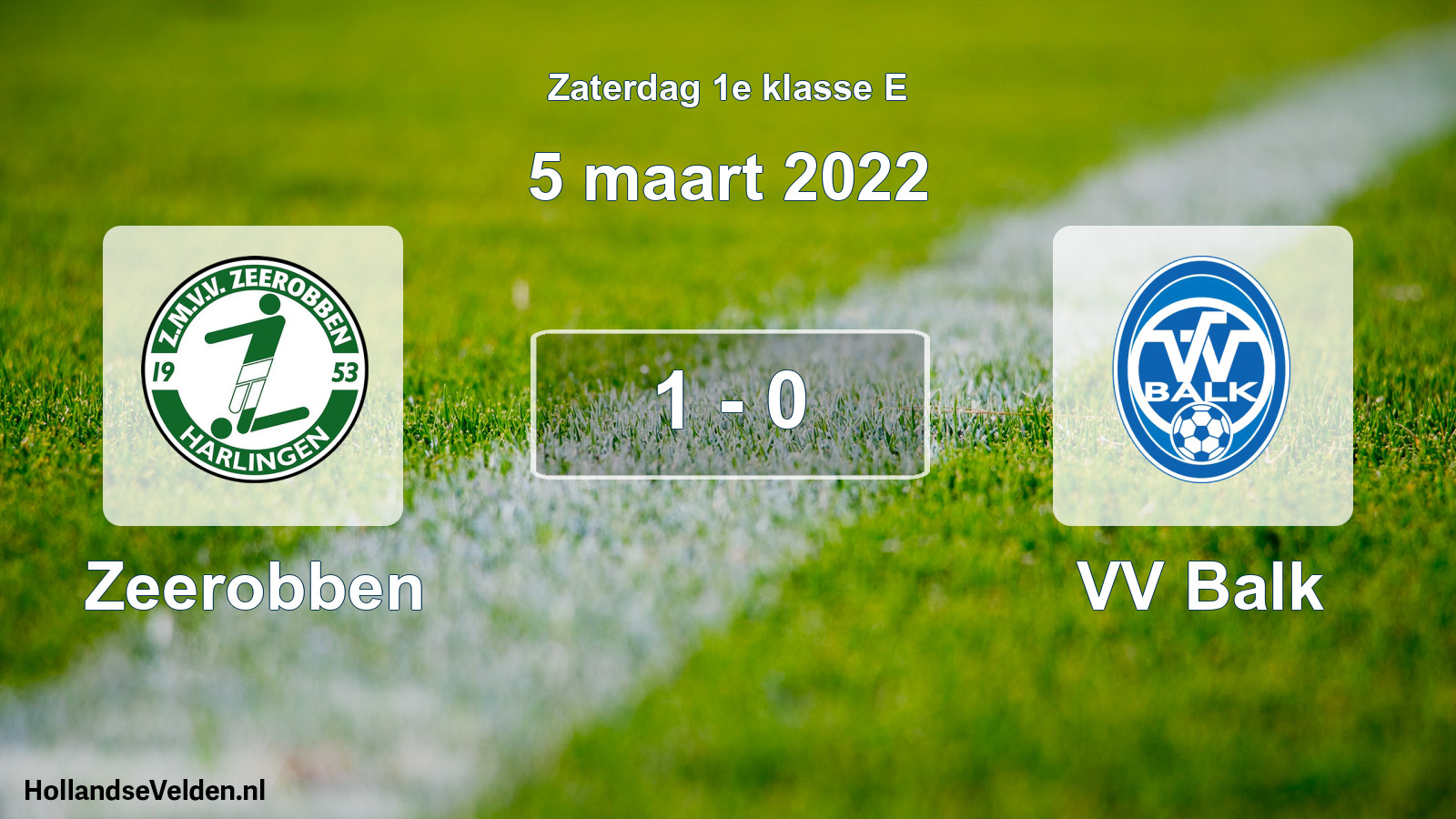 Total number of matches played: Zeerobben - VV Balk 1 - 0 (5 March 2022)