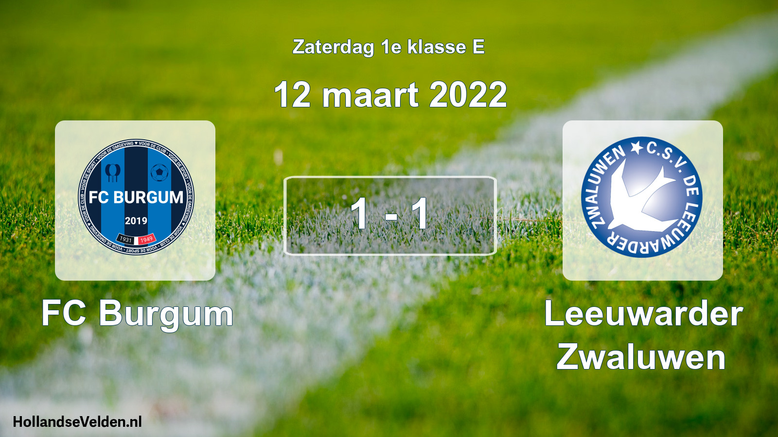Total number of matches played: FC Burgum - Leeuwarder Zwaluwen 1 - 1 (12 March 2022)