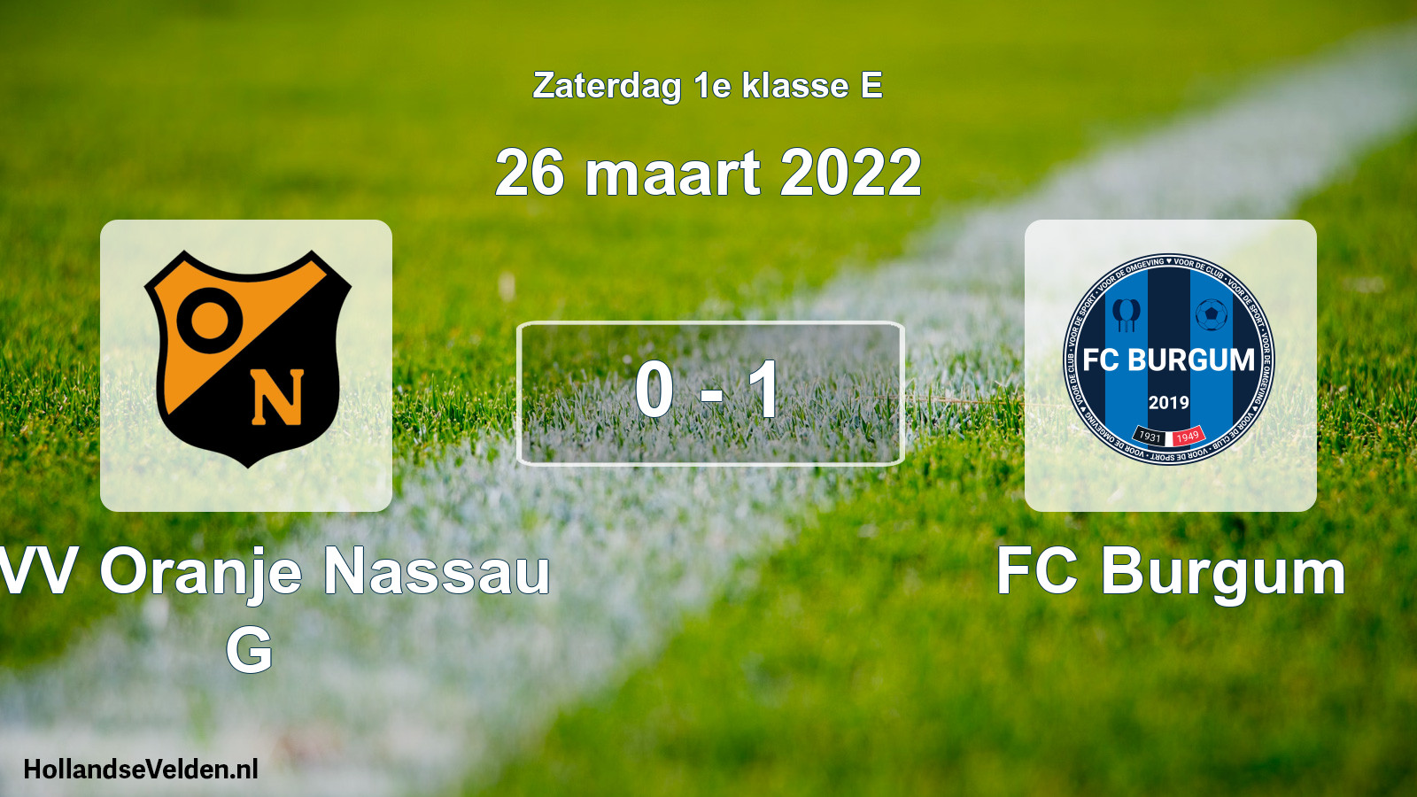 Total number of matches played: CVV Oranje Nassau G - FC Burgum 0 - 1 (26 March 2022)