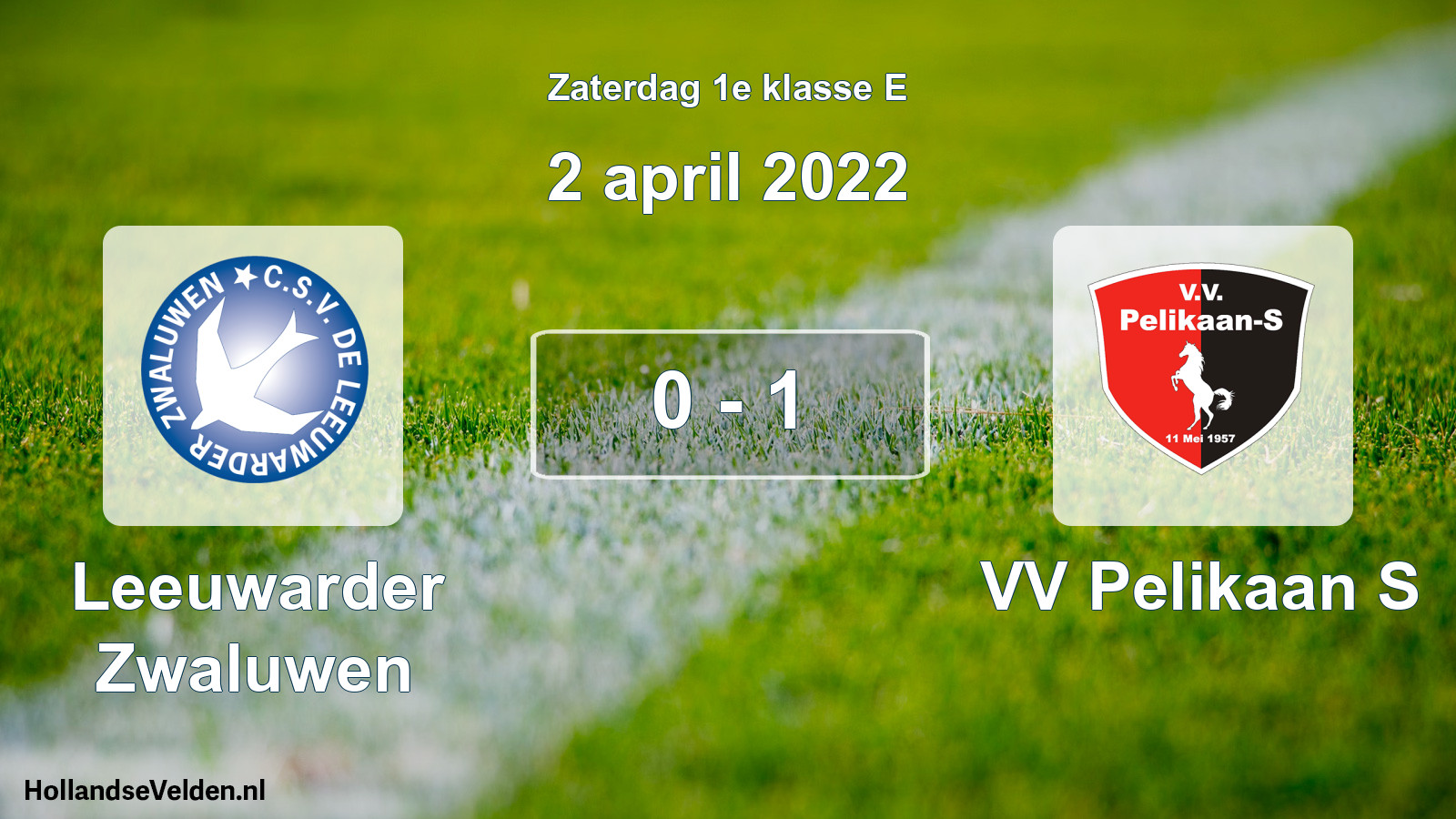Total number of matches played: Leeuwarder Zwaluwen - VV Pelikaan S 0 - 1 (2 April 2022)