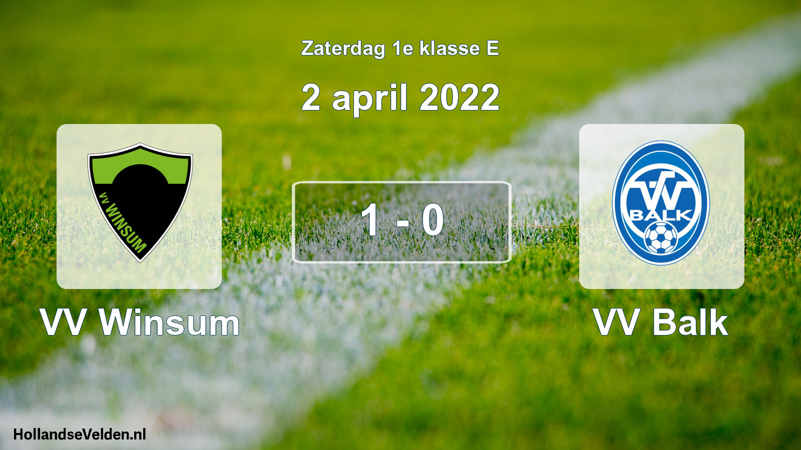 Total number of matches played: VV Winsum - VV Balk 1 - 0 (2 April 2022)