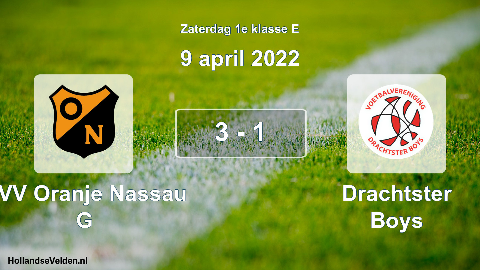 Total number of matches played: CVV Oranje Nassau G - Drachtster Boys 3 - 1 (9 April 2022)