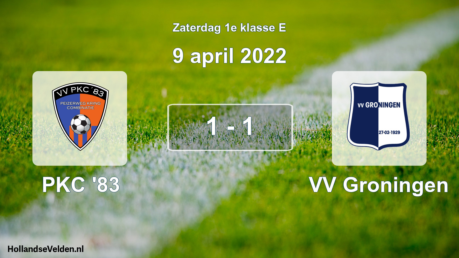 Total number of matches played: PKC '83 - VV Groningen 1 - 1 (9 April 2022)