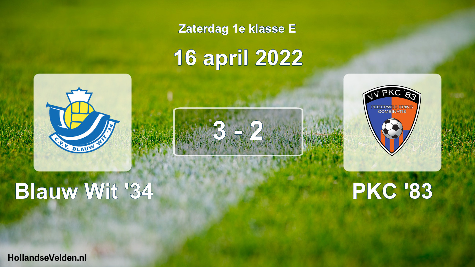 Total number of matches played: Blauw Wit '34 - PKC '83 3 - 2 (16 April 2022)